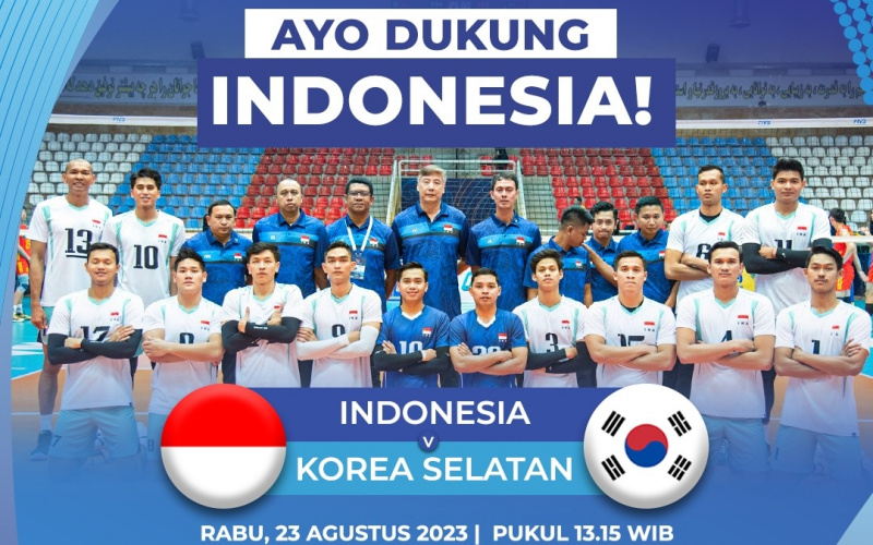Timnas Voli Putra Indonesia Akan Berhadapan dengan Korsel di AVC 2023, Saksikan Disini!
