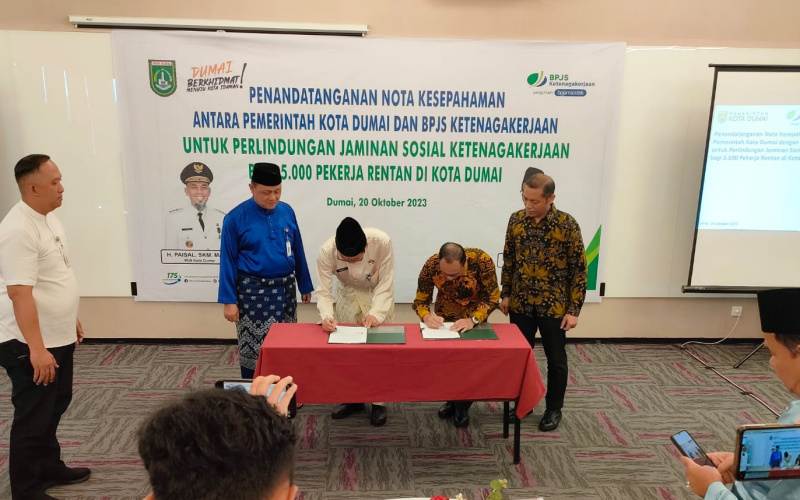 Tingkatkan Pelayanan, Pemko Dumai dan BP Jamsostek Jalin Kesepakatan