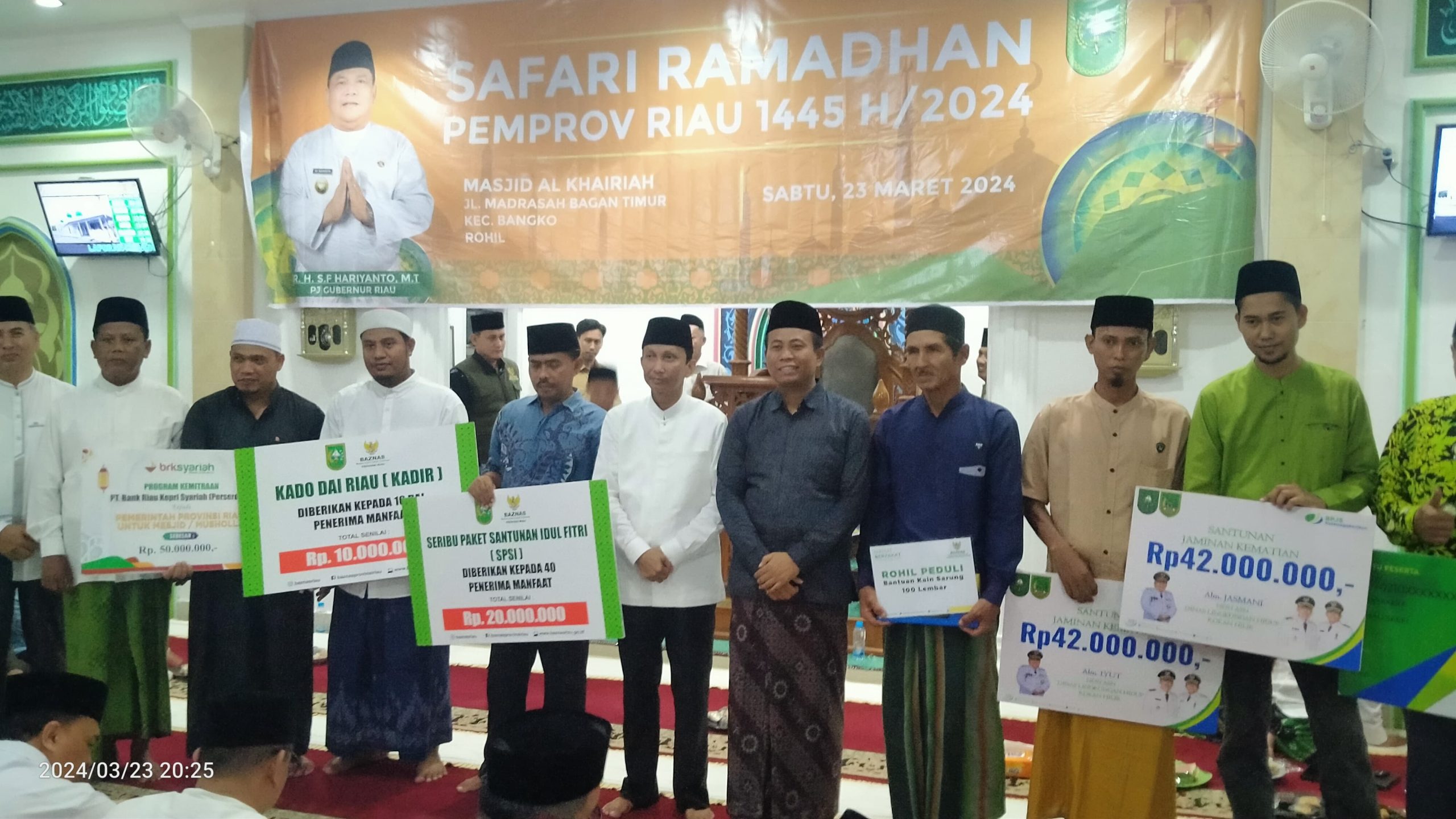 Dampingi Safari Ramadhan Sekdaprov Riau di Masjid Al-Khairiyah Bagansiapiapi,Wabup Harap Keberkahan Buat Rohil