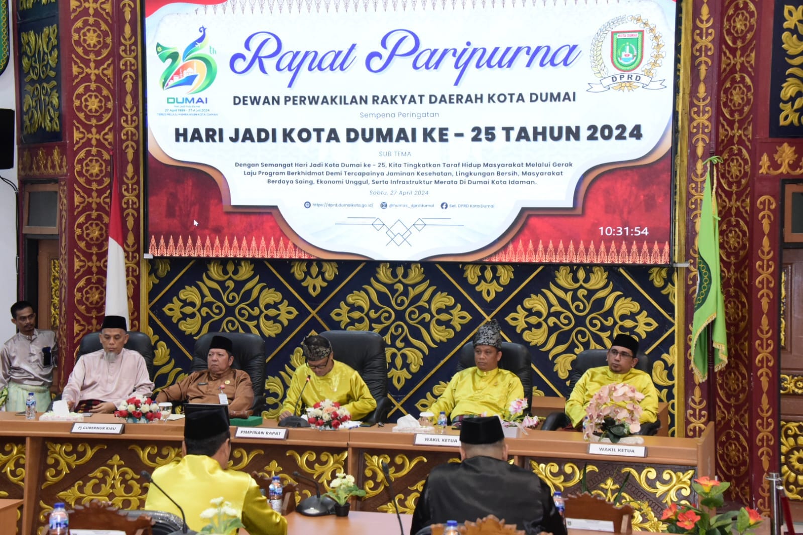 HUT Kota Dumai ke-25 Tahun, DPRD Dumai menggelar rapat paripurna